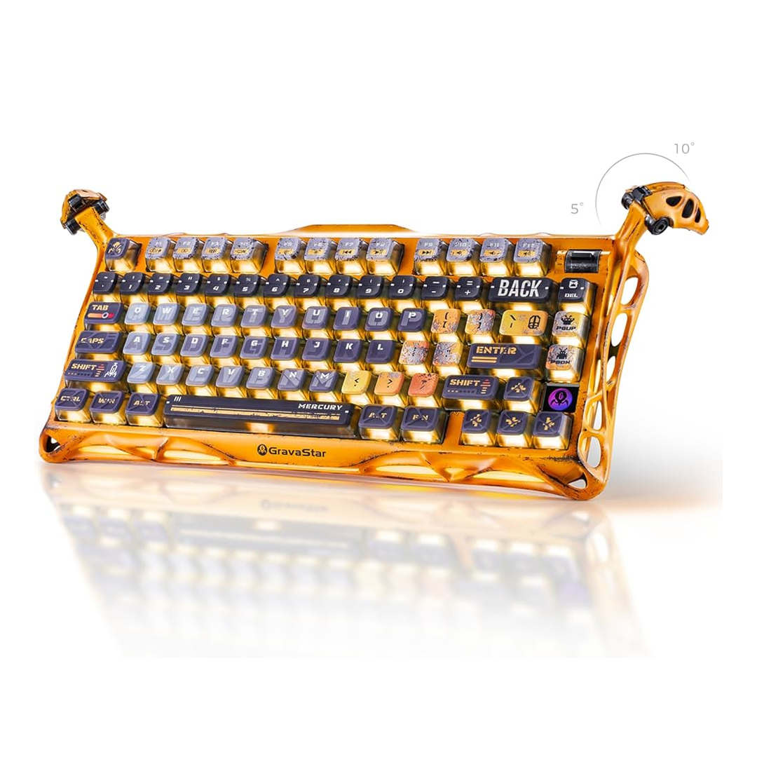 TECLADO MERCURY K1 PRO GSK1PRO  YLW 75% AMARILLO DESGASTADO POR LA BATALLA GRAVASTAR 6972448923408