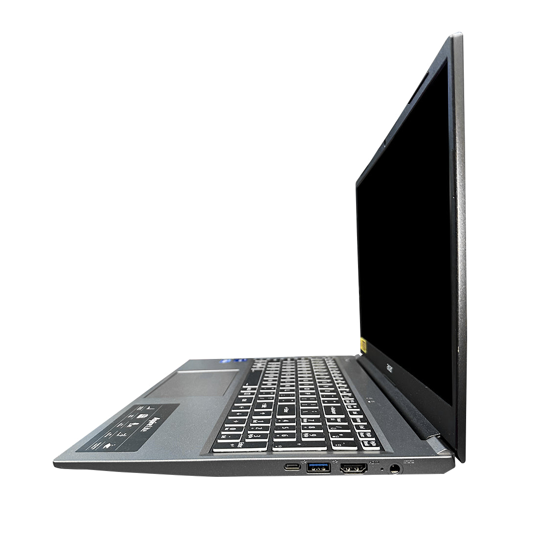 Laptop Acer Aspire Lite plateada abierta mostrando diseño ultra delgado, teclado ergonómico y pantalla Full HD - Laptop Express Caracas