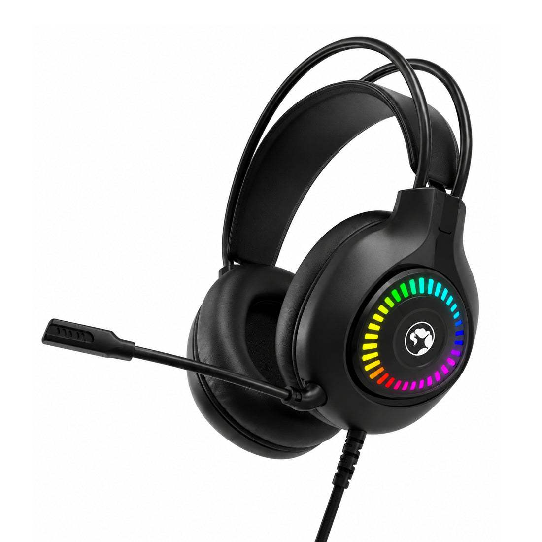Audífonos gamer cableados Marvo H8325 Akari 40 en color negro con iluminación RGB estática, drivers de 40mm y micrófono integrado - Laptop Express Caracas
