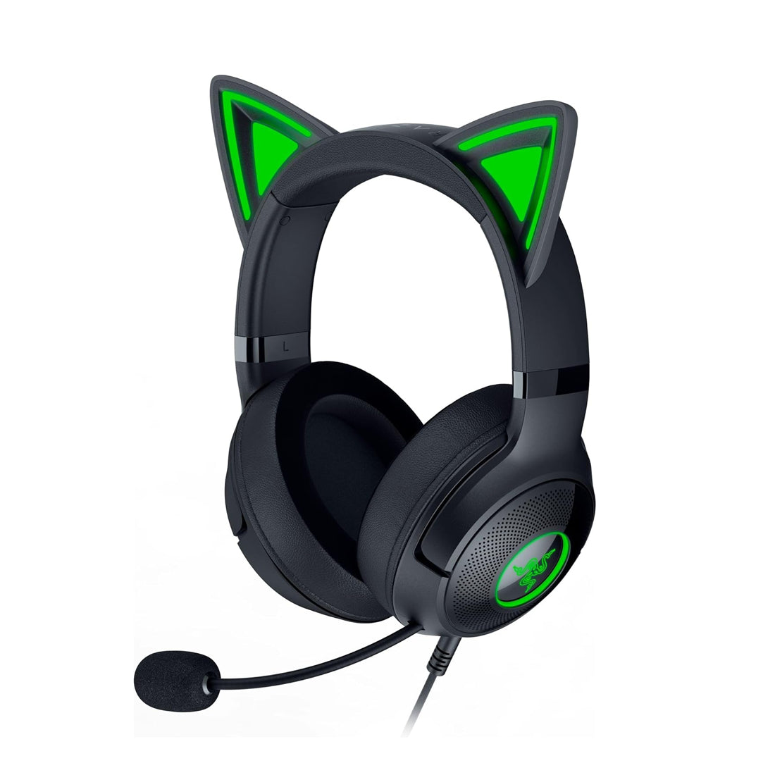 Audífonos gamer con cable Razer Kraken Kitty V2 con orejas de gato, conector de 3.5mm y micrófono retráctil - Laptop Express Caracas