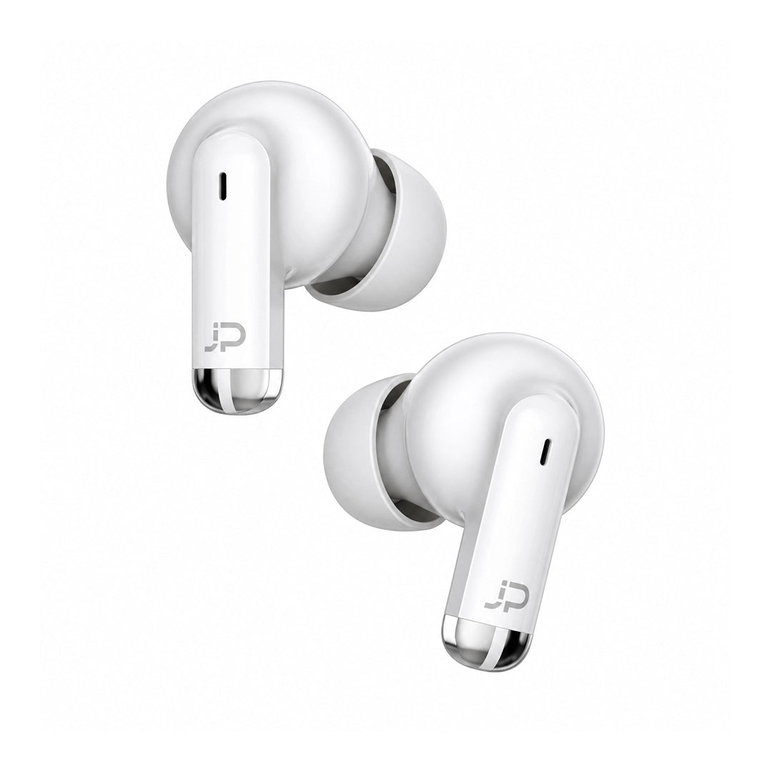 Audífonos inalámbricos Jemip Meta Pods blancos con tecnología TWS y estuche de carga compacto - Laptop Express Caracas