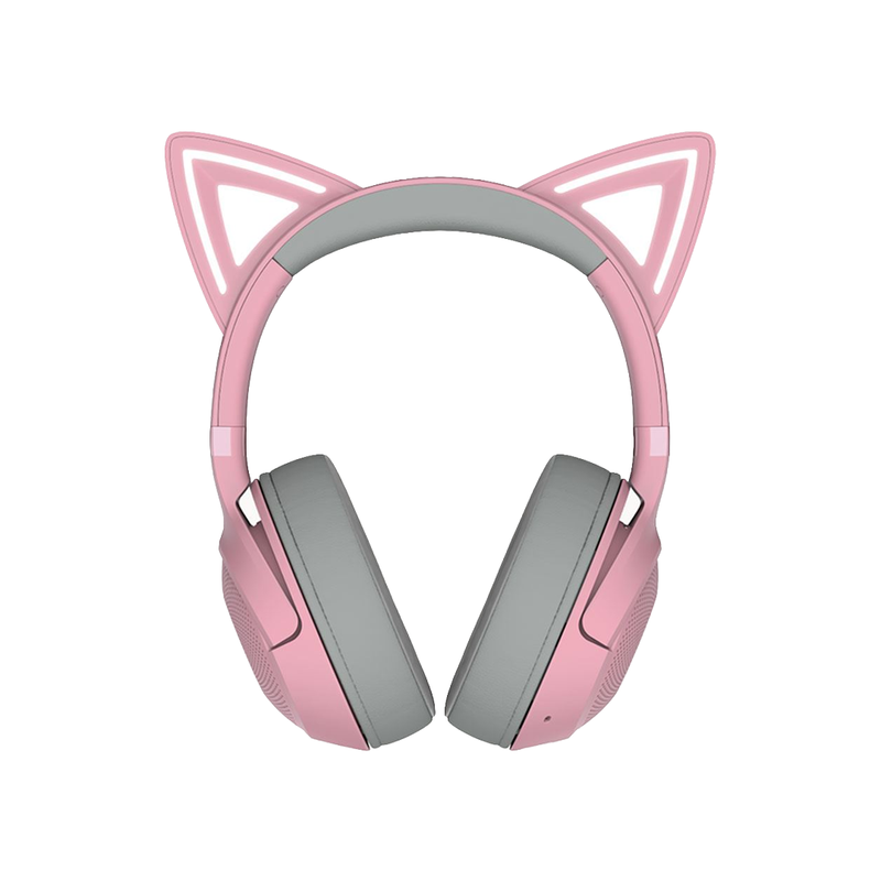 Audífonos gaming Razer Kraken Kitty rosados con orejas de gato, sonido estéreo y controladores de 40mm - Laptop Express Caracas