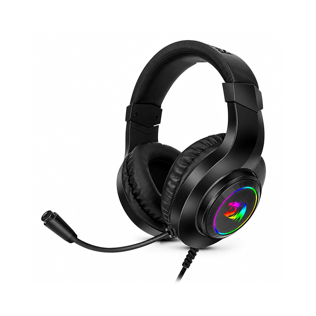 Audífonos gamer Redragon Hylas H260RGB negros con iluminación RGB circular y sonido estéreo para PC y consolas - Laptop Express Caracas