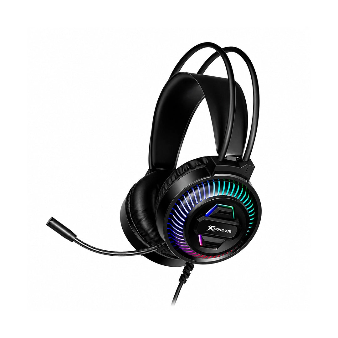Audífonos gamer Xtrike Me GH-510 negros con iluminación RGB y diadema ajustable para gaming profesional - Laptop Express Caracas