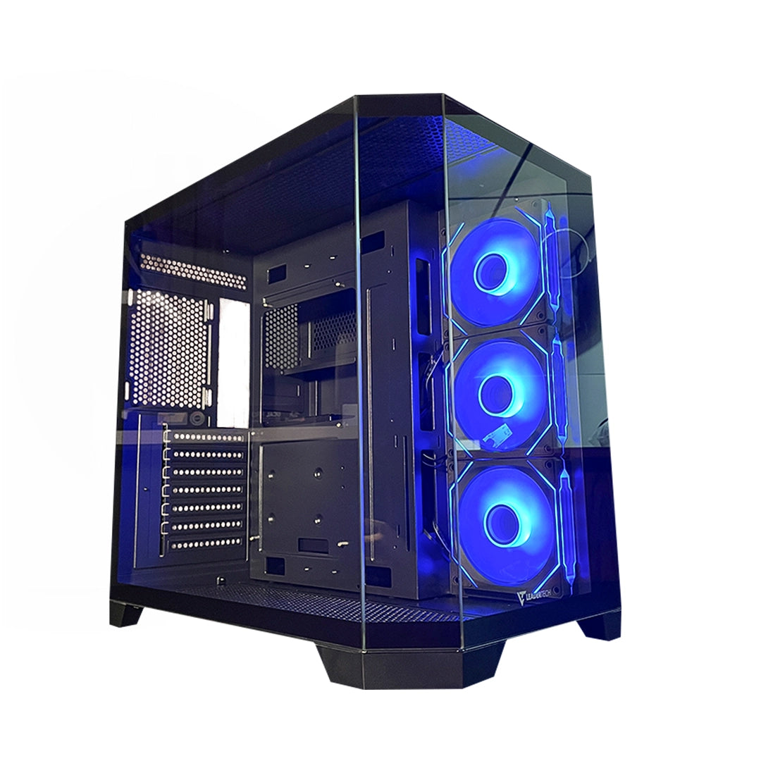 Case Gamer Leadertech Warmachine L280-G negro con panel de vidrio templado y soporte para tarjetas madre ATX - Laptop Express Caracas