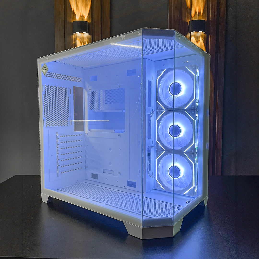 Case Gamer Leadertech Warmachine L280-G edición blanca con panel de vidrio templado y soporte ATX para PC Gaming - Laptop Express Caracas