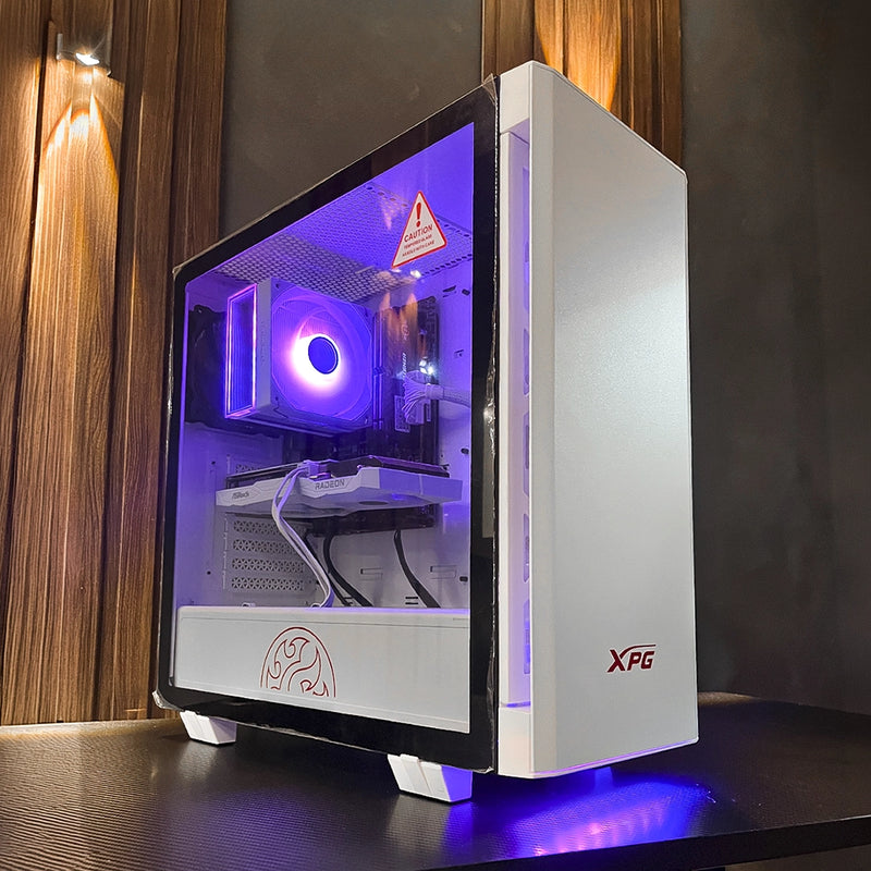 Case XPG Invader mATX color blanco con panel lateral de vidrio templado y 2 ventiladores instalados - Laptop Express Caracas