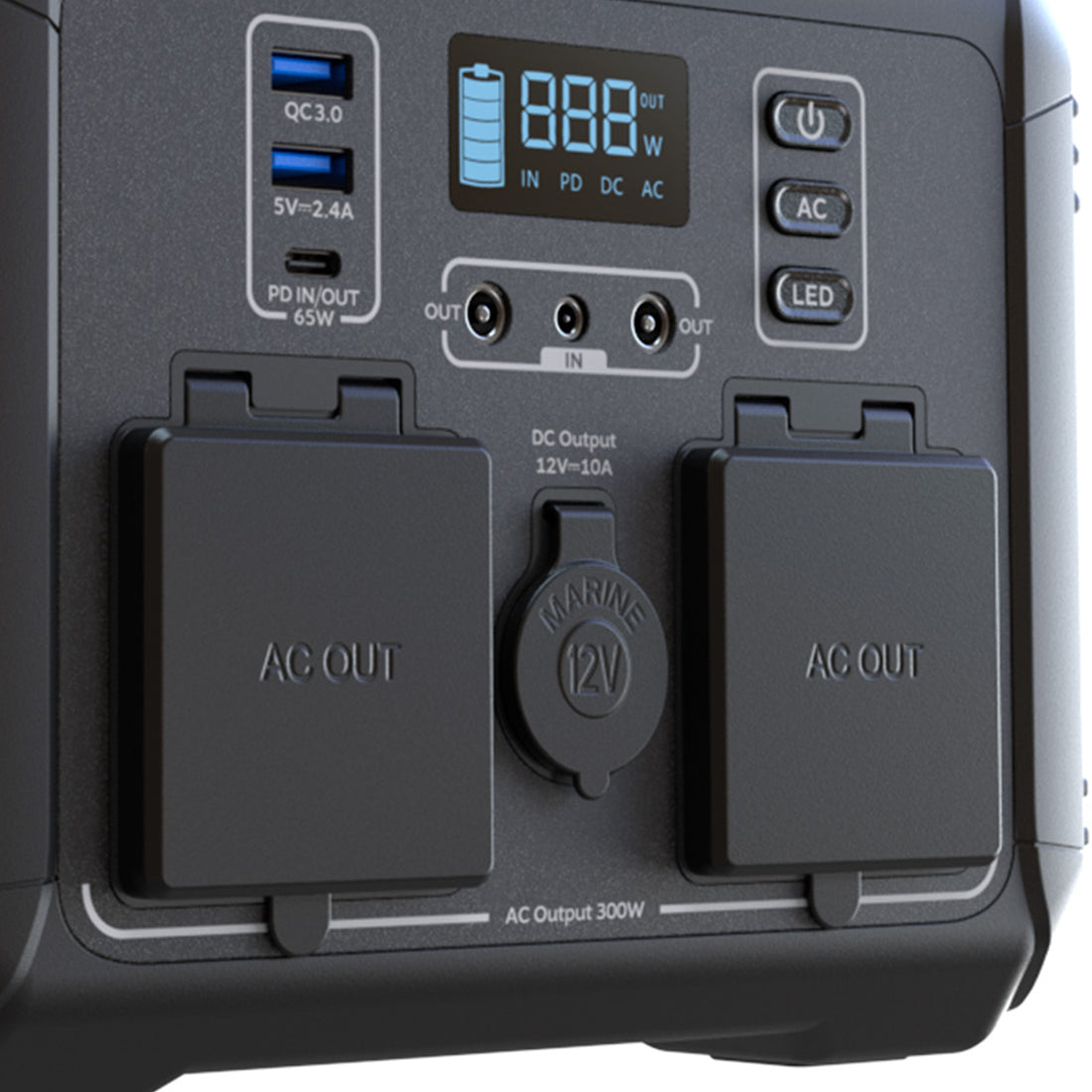 Estación de energía portátil Forza FPP-T300 de 300W con 2 salidas AC, 6 DC y tecnología de onda sinusoidal pura - Laptop Express Caracas