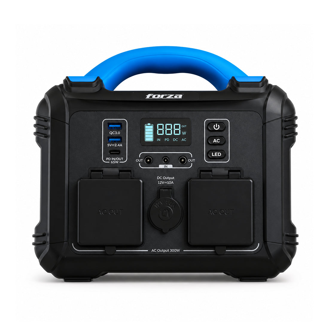 Estación de energía portátil Forza FPP-T300 de 300W con 2 salidas AC, 6 DC y tecnología de onda sinusoidal pura - Laptop Express Caracas