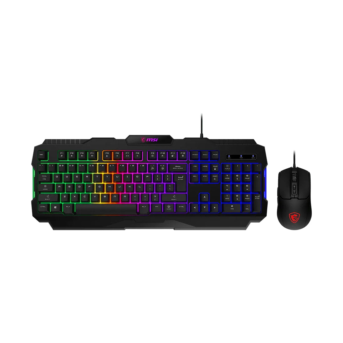 Combo gamer MSI Forge GK100 con teclado retroiluminado RGB y mouse óptico de 6400 DPI - Laptop Express Caracas