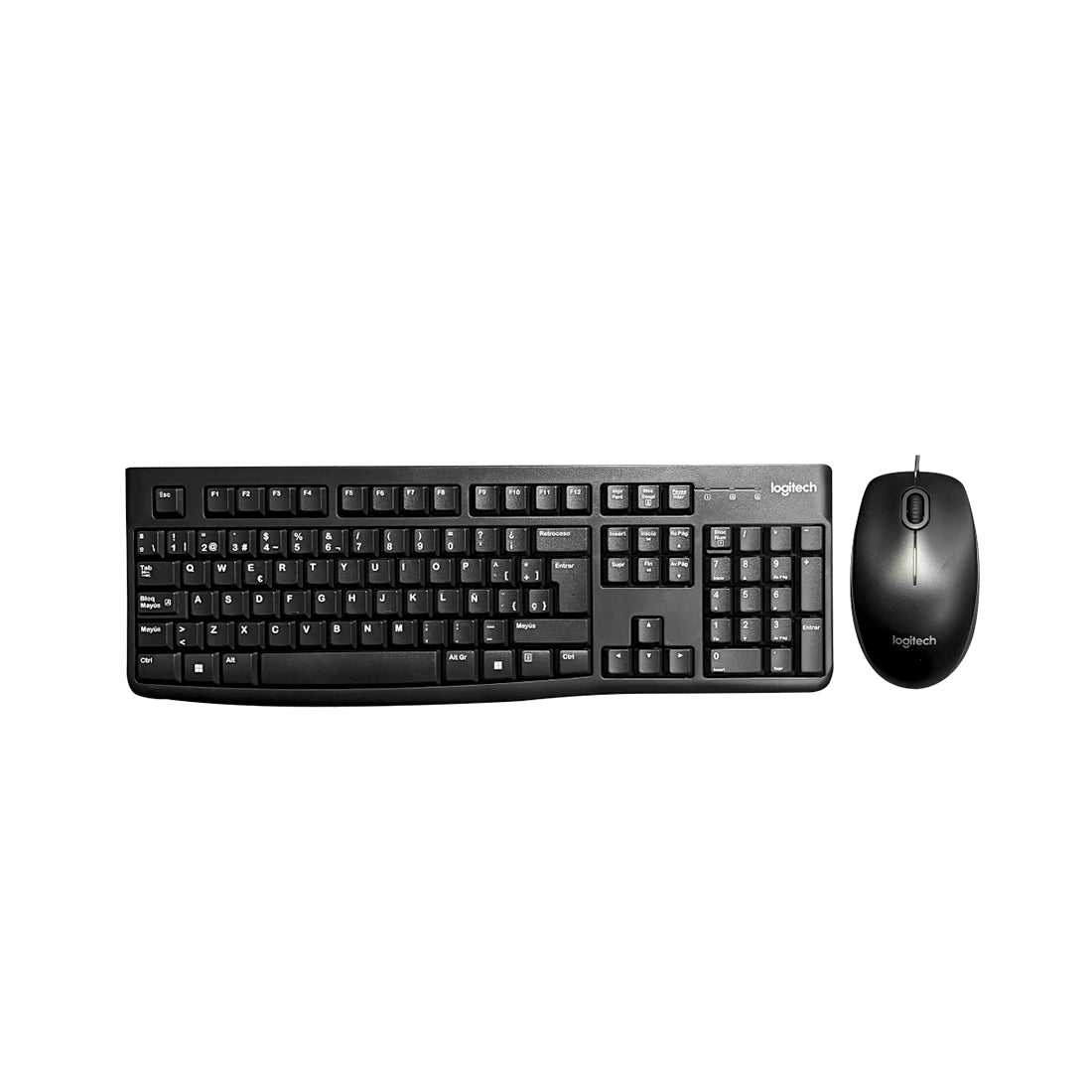 Combo Logitech MK120 con teclado en español y mouse óptico, diseño resistente a salpicaduras y conexión USB - Laptop Express Caracas