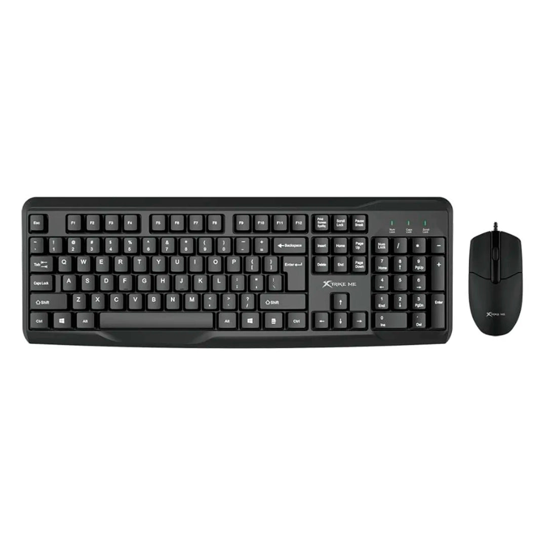 Combo de teclado y mouse Xtrike Me MK-207 negro con conexión USB y diseño ergonómico - Laptop Express Caracas