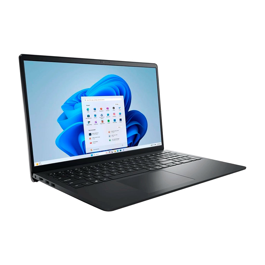 Laptop Dell Inspiron 15 plateada abierta mostrando pantalla táctil y gran capacidad de memoria RAM - Laptop Express Caracas