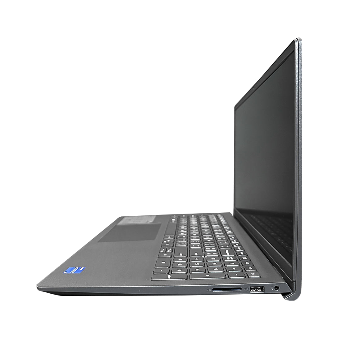 Laptop Dell Inspiron 15 plateada abierta mostrando pantalla táctil y gran capacidad de memoria RAM - Laptop Express Caracas