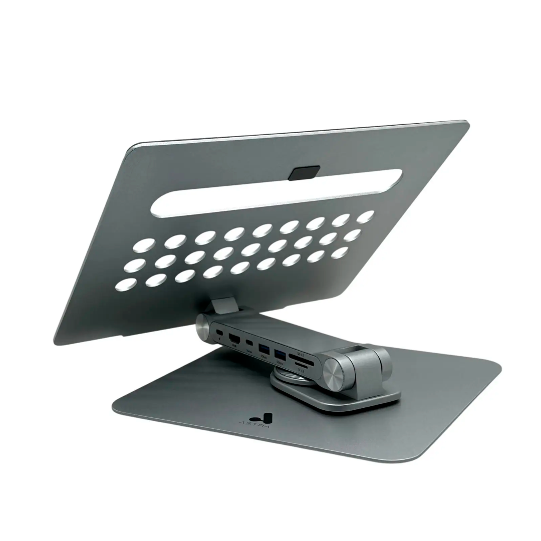 BASE METALICA  LAPTOP CON HUB STATION 7 EN 1 ASTRA  *008*