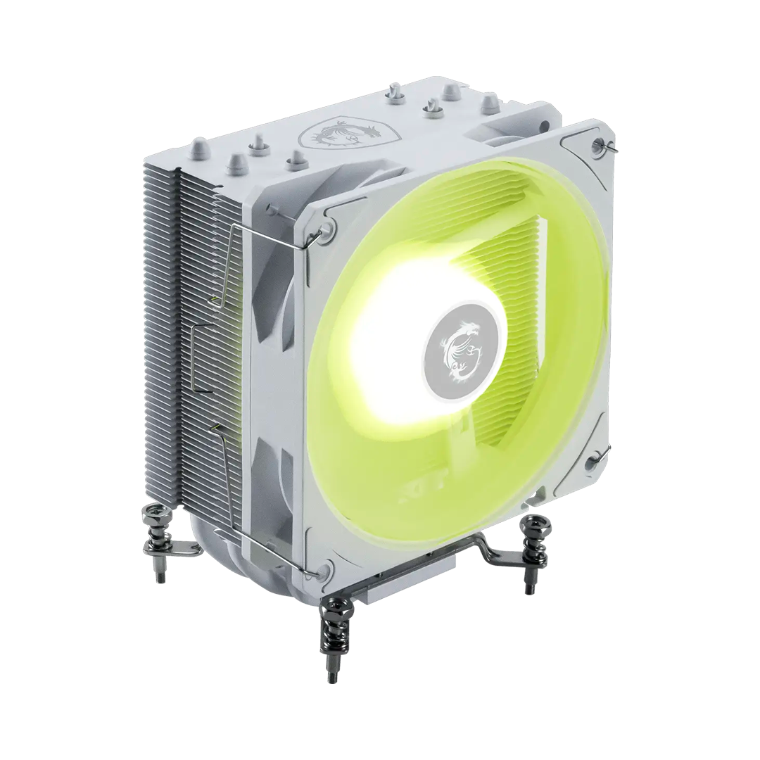 Disipador de calor tipo torre para procesador MSI Core Frozr AA13 blanco con ventilador ARGB de 120mm - Laptop Express Caracas