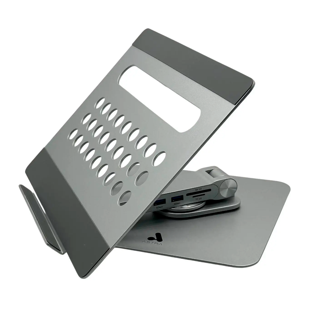 BASE METALICA  LAPTOP CON HUB STATION 7 EN 1 ASTRA  *008*-3