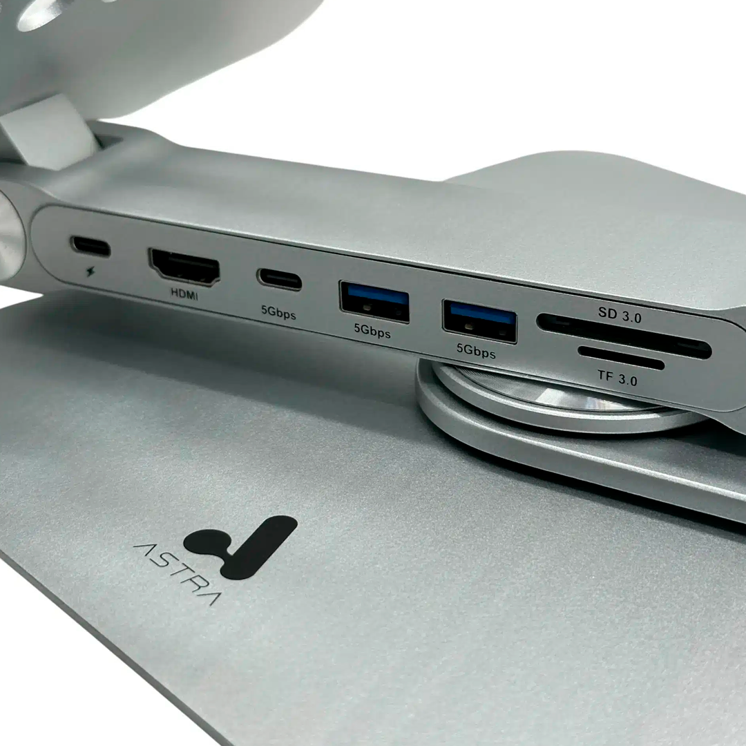 BASE METALICA  LAPTOP CON HUB STATION 7 EN 1 ASTRA  *008*-5