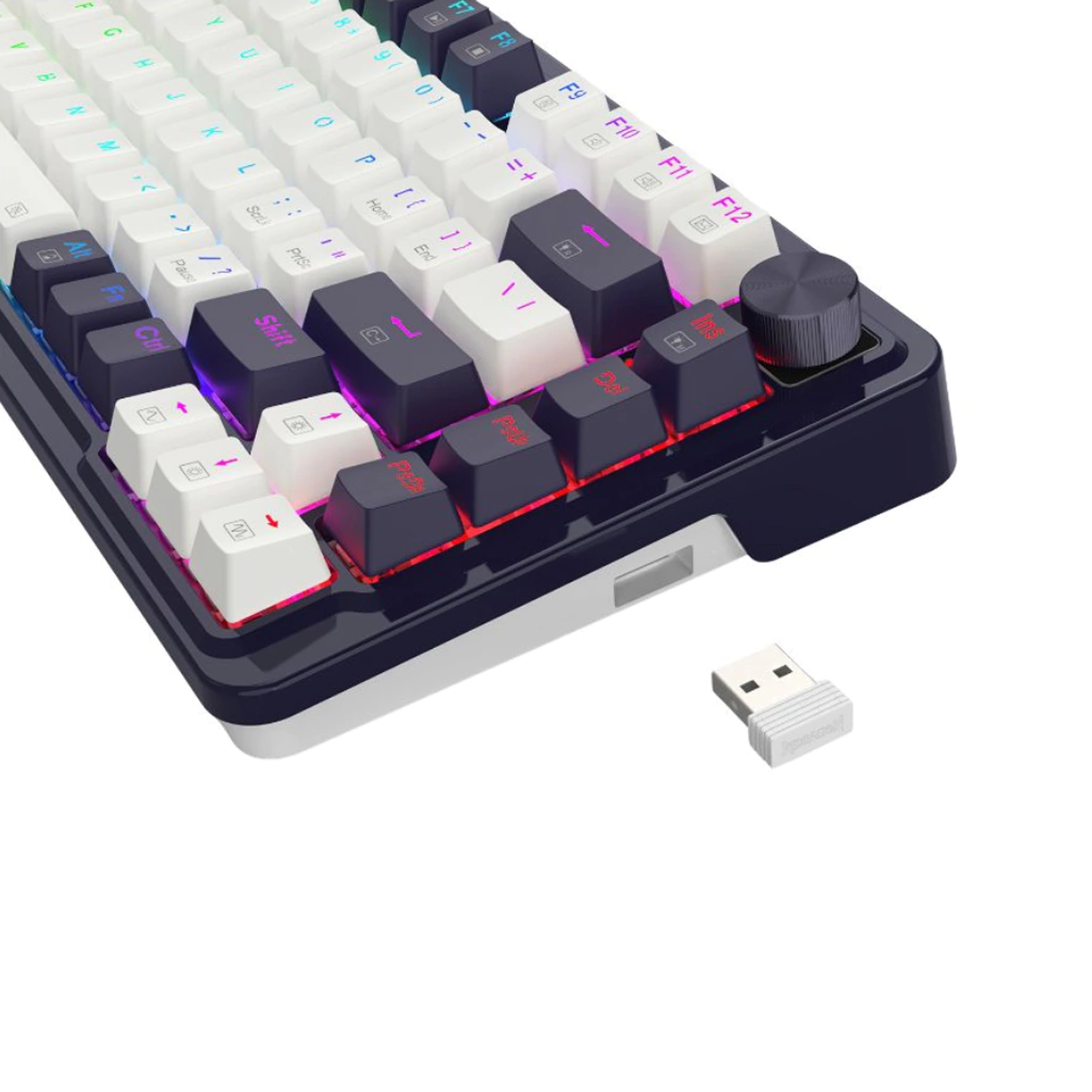 TECLADO GAMER REDRAGON K673-WB UCAL PRO NEGRO BLANCO SP RGB  SWITCH ROJO-3