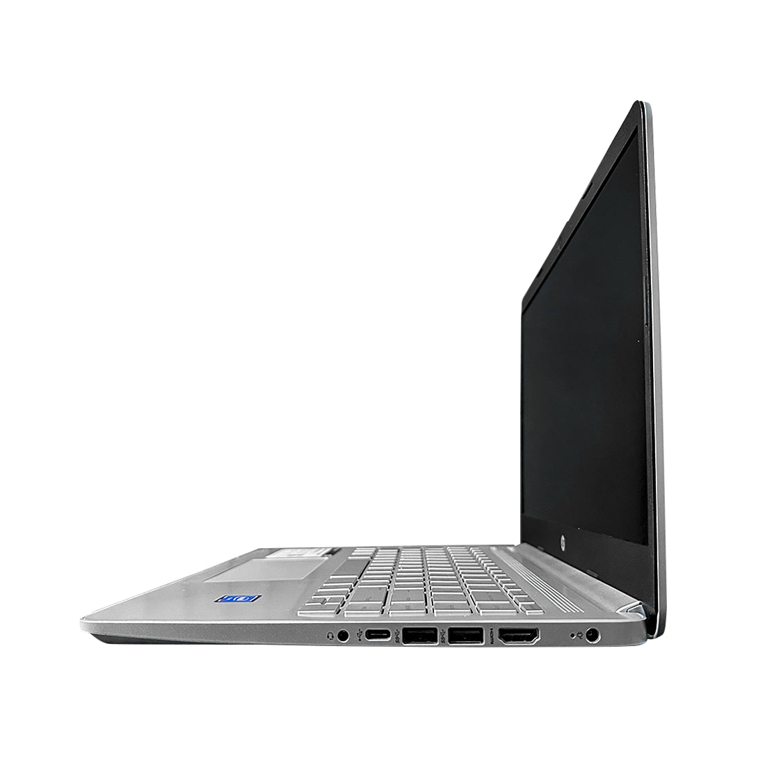 Laptop HP de 15.6 pulgadas color plata abierta mostrando pantalla Full HD y procesador i3-N305 de 8 núcleos - Laptop Express Caracas
