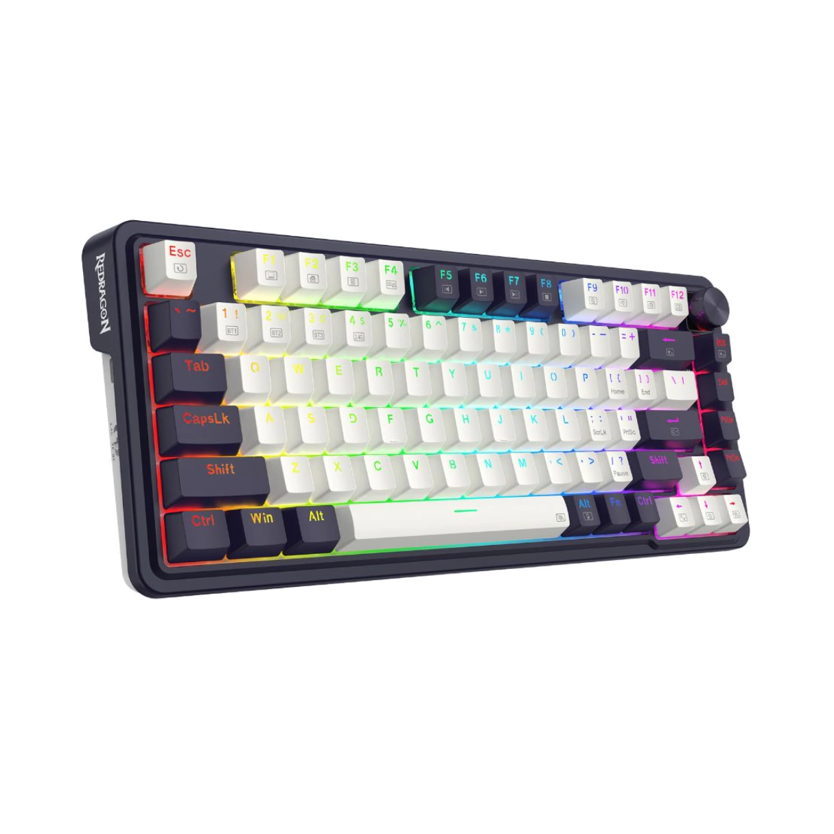 TECLADO GAMER REDRAGON K673-WB UCAL PRO NEGRO BLANCO SP RGB  SWITCH ROJO-2