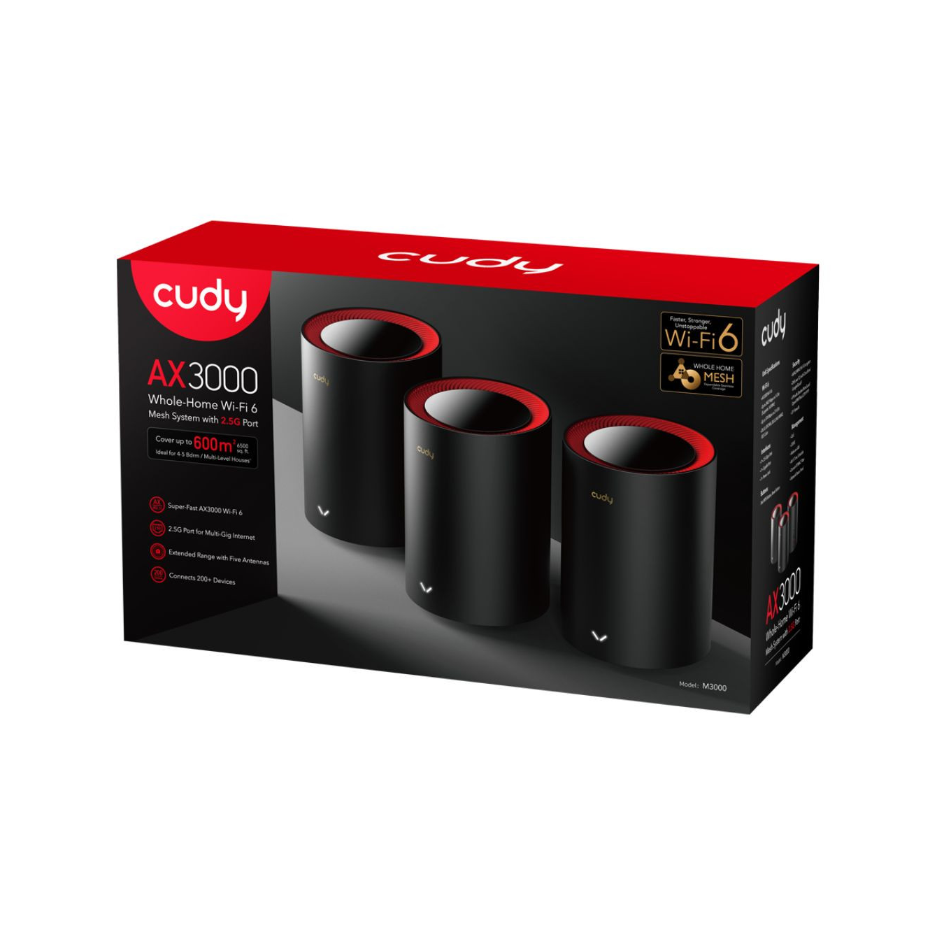 SISTEMA  MESH AX3000 WIFI 6 GIGABIT 3 PACK  CUDY  M3000-3