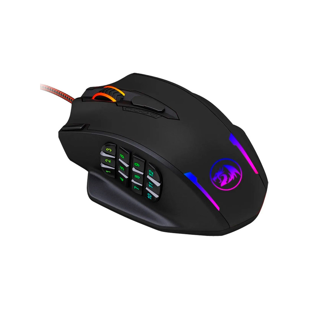 MOUSE REDRAGON IMPACT RGB NEGRO M908 CON MACRO-4