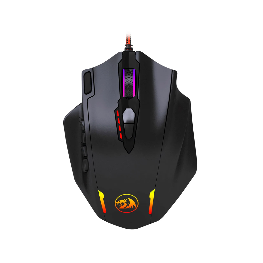 MOUSE REDRAGON IMPACT RGB NEGRO M908 CON MACRO