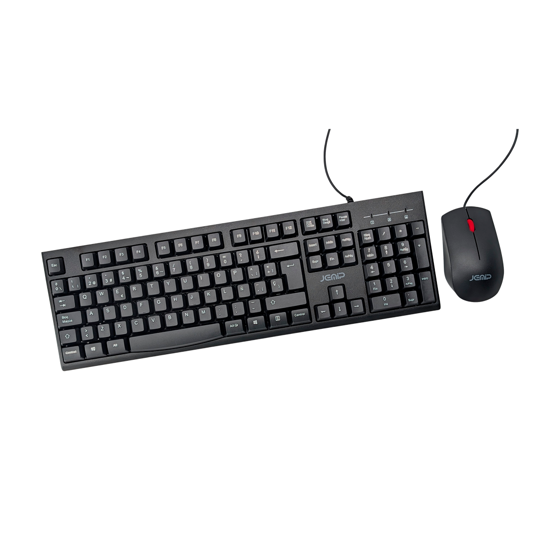 COMBO TECLADO Y MOUSE JEMIP J218/K889 ESPAÑOL USB NEGRO COD:1407