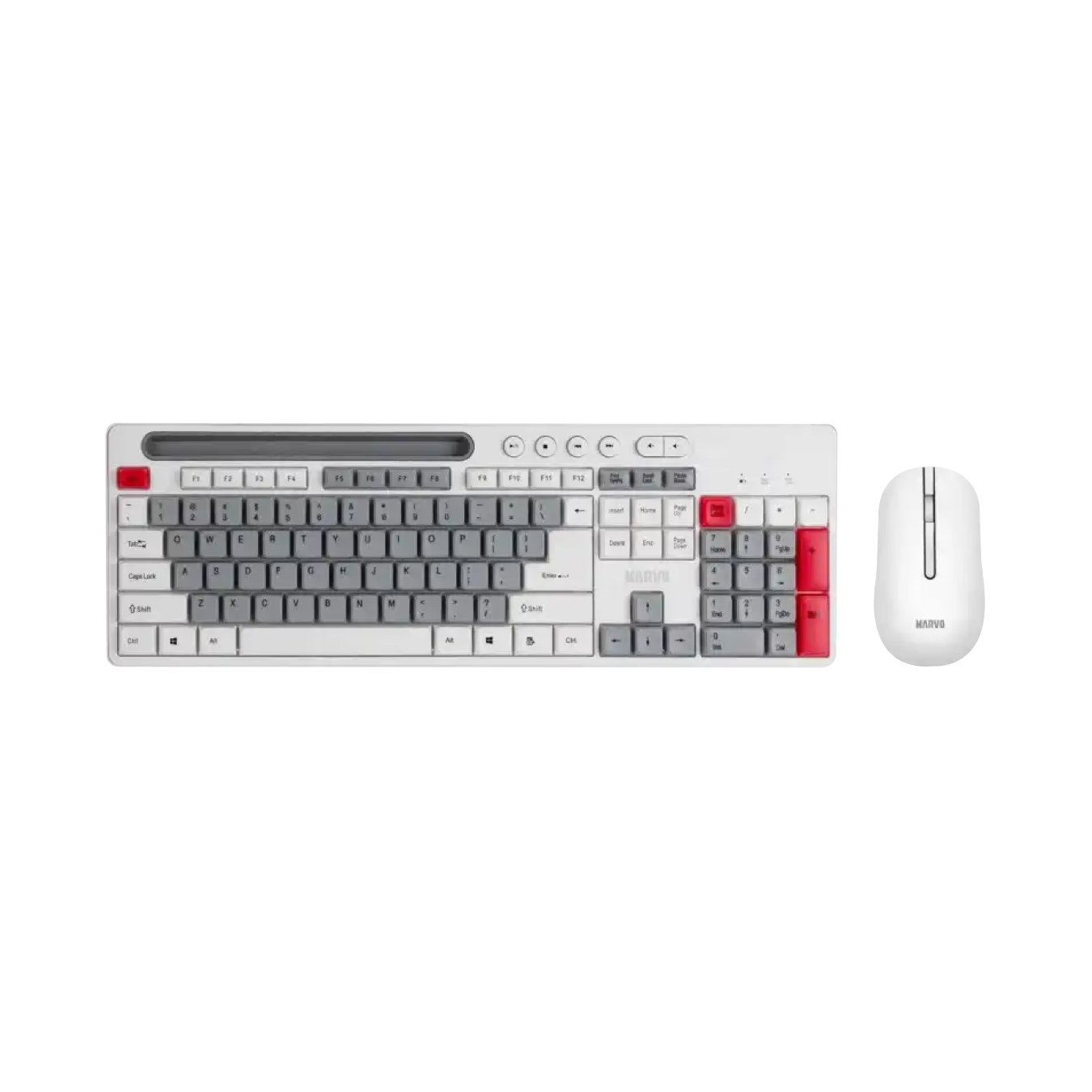 COMBO TECLADO Y MOUSE MARVO INALAMBRICO BLANCO WS009-1
