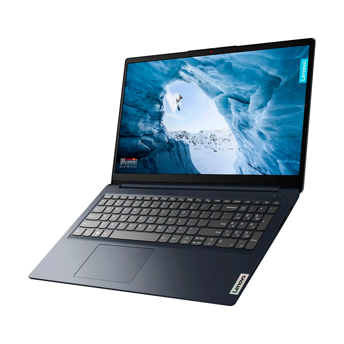Laptop Lenovo IdeaPad 1 gris abierta mostrando pantalla táctil de 15.6 pulgadas y procesador AMD Ryzen 5 - Laptop Express Caracas