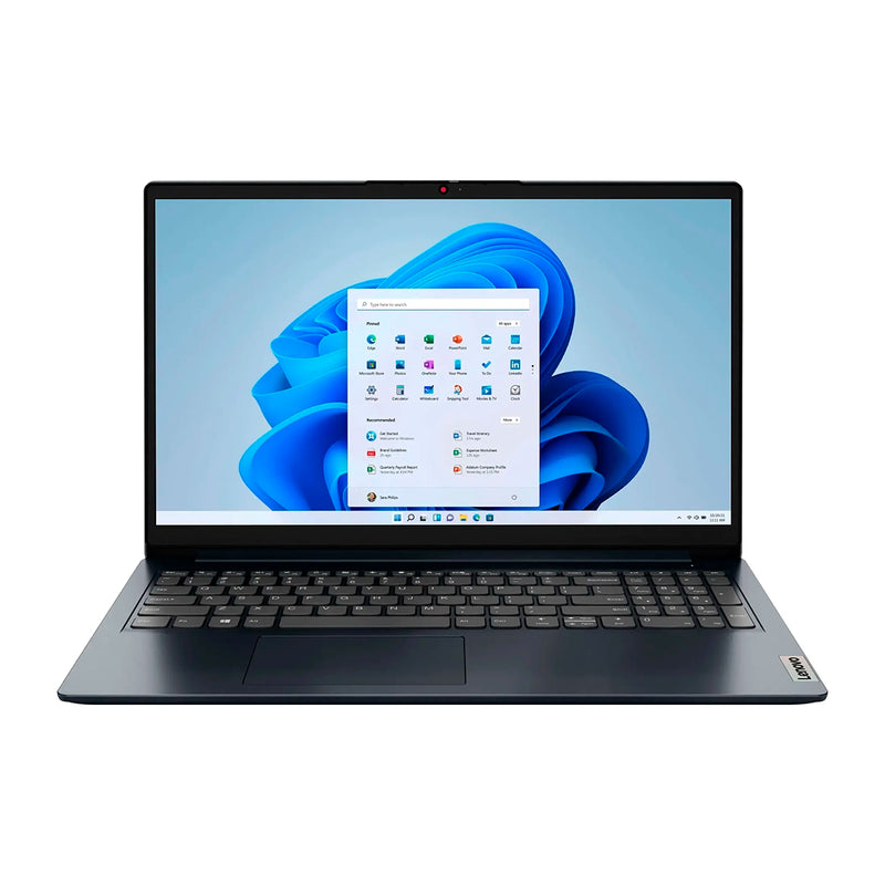 Laptop Lenovo IdeaPad 1 gris abierta mostrando pantalla táctil de 15.6 pulgadas y procesador AMD Ryzen 5 - Laptop Express Caracas