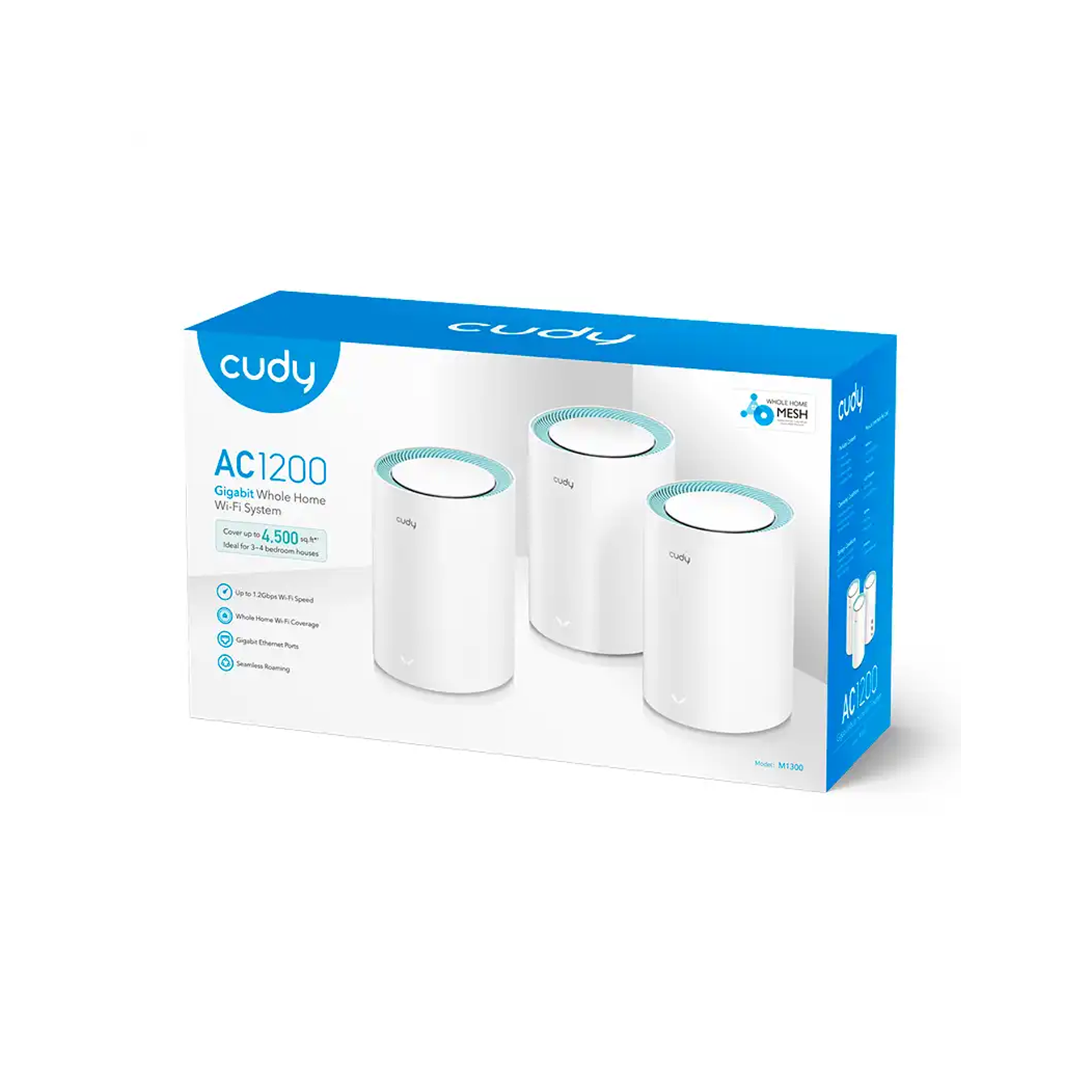 SISTEMA  MESH  AC1200 GIGABIT 3 PACK  CUDY  M1300 BLANCO-2
