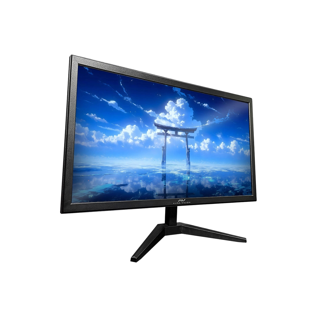 Monitor Aura Vision de 21.5 pulgadas LED Full HD 1080p color negro con entradas HDMI y VGA - Laptop Express Caracas