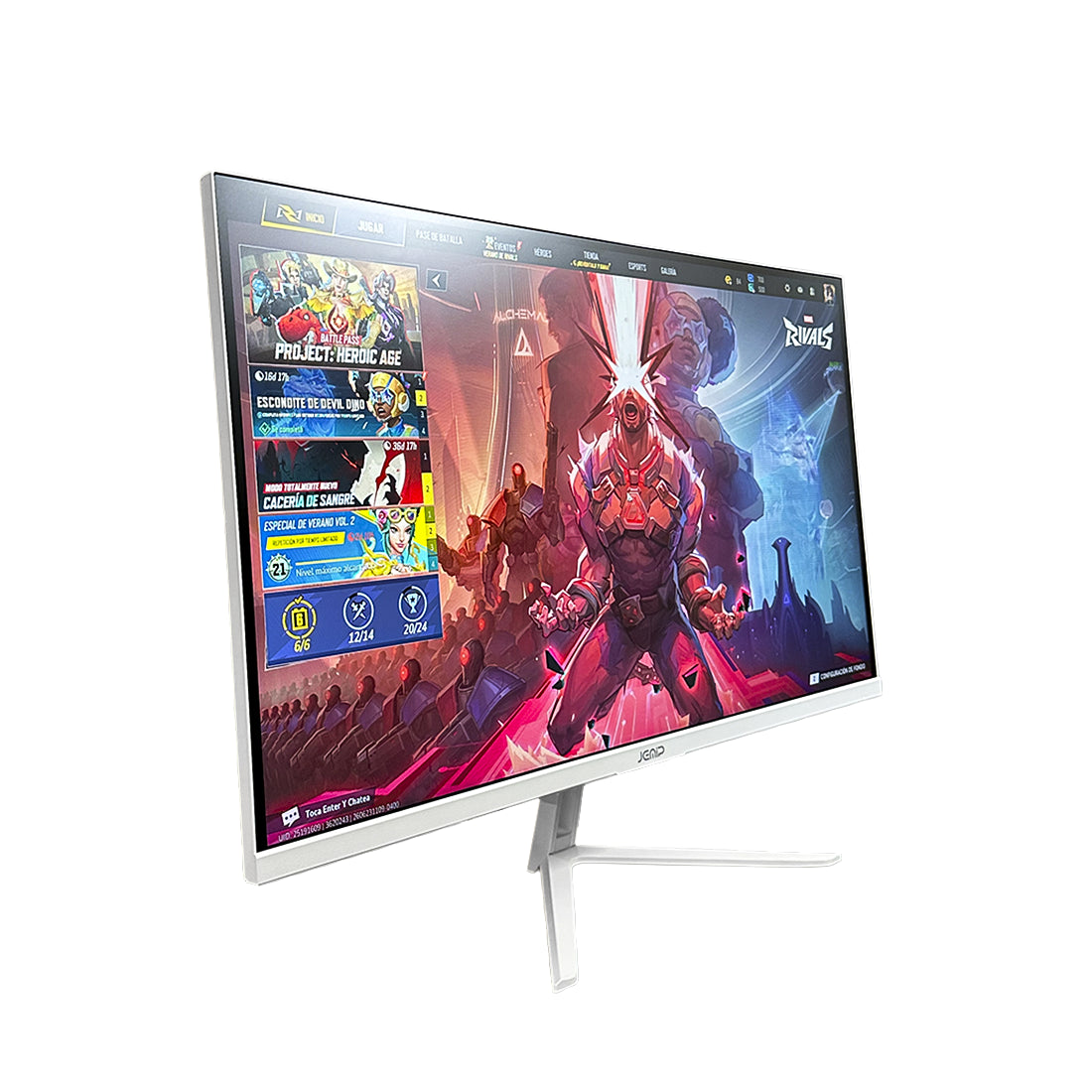 Monitor gamer para PC JEMIP 27 pulgadas Luminous Fury con resolucion 2K QHD 2560x1440 panel IPS tasa de refresco de 200hz iluminacion rgb y chasis blanco - Laptop Express Caracas