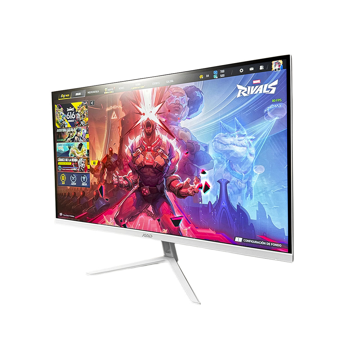 Monitor gamer para PC JEMIP 27 pulgadas Luminous Fury con resolucion 2K QHD 2560x1440 panel IPS tasa de refresco de 200hz iluminacion rgb y chasis blanco - Laptop Express Caracas