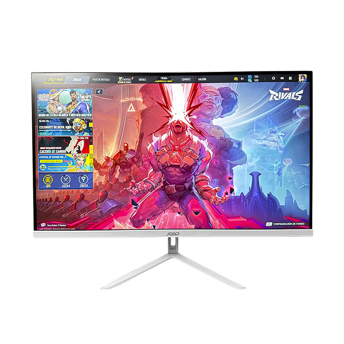 Monitor gamer para PC JEMIP 27 pulgadas Luminous Fury con resolucion 2K QHD 2560x1440 panel IPS tasa de refresco de 200hz iluminacion rgb y chasis blanco - Laptop Express Caracas