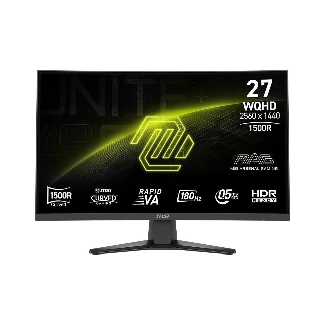 Monitor curvo MSI PRO MP275CQF de 27 pulgadas resolución 2K QHD 1440p con 180Hz de tasa de refresco y panel VA - Laptop Express Caracas