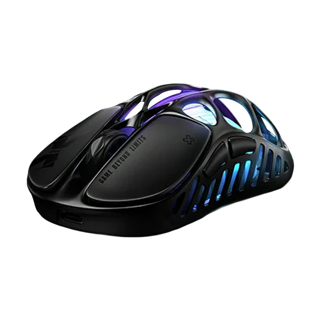 Mouse gamer inalámbrico GravaStar Mercury GSX negro de aleación de magnesio ultraligero 49g con sensor PAW 3950 de 32000 DPI - Laptop Express Caracas