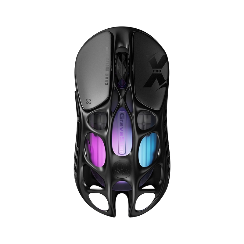 Mouse gamer inalámbrico GravaStar Mercury GSX negro de aleación de magnesio ultraligero 49g con sensor PAW 3950 de 32000 DPI - Laptop Express Caracas