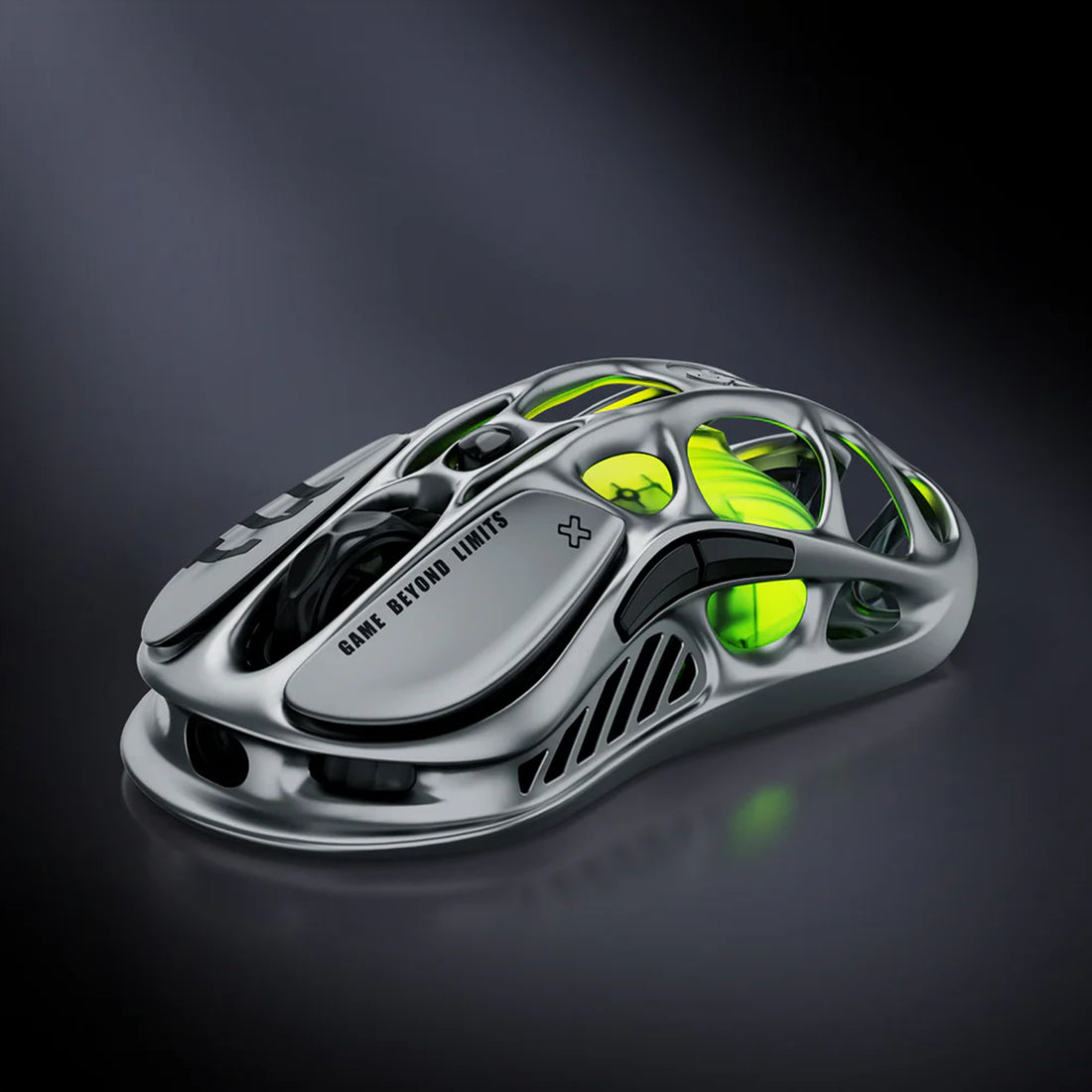 Mouse gamer inalámbrico GravaStar Mercury M1 Pro en color gris gunmetal con chasis de aleación de magnesio, sensor PAW3395 e iluminación RGB - Laptop Express Caracas
