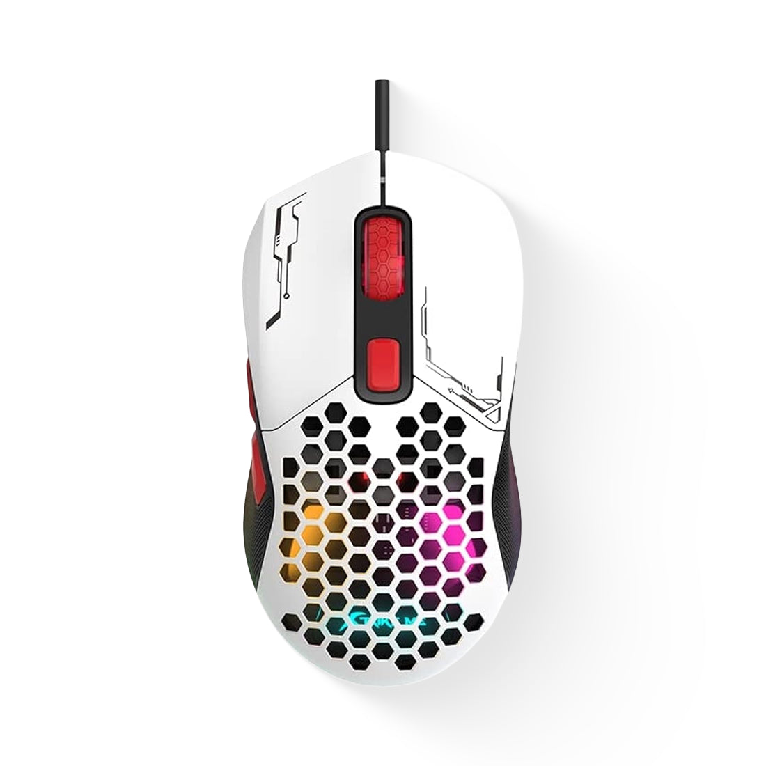 Mouse gamer Xtrike Me GM-316 en color blanco con iluminación RGB, sensor óptico de alta precisión y dos cubiertas traseras intercambiables - Laptop Express Caracas