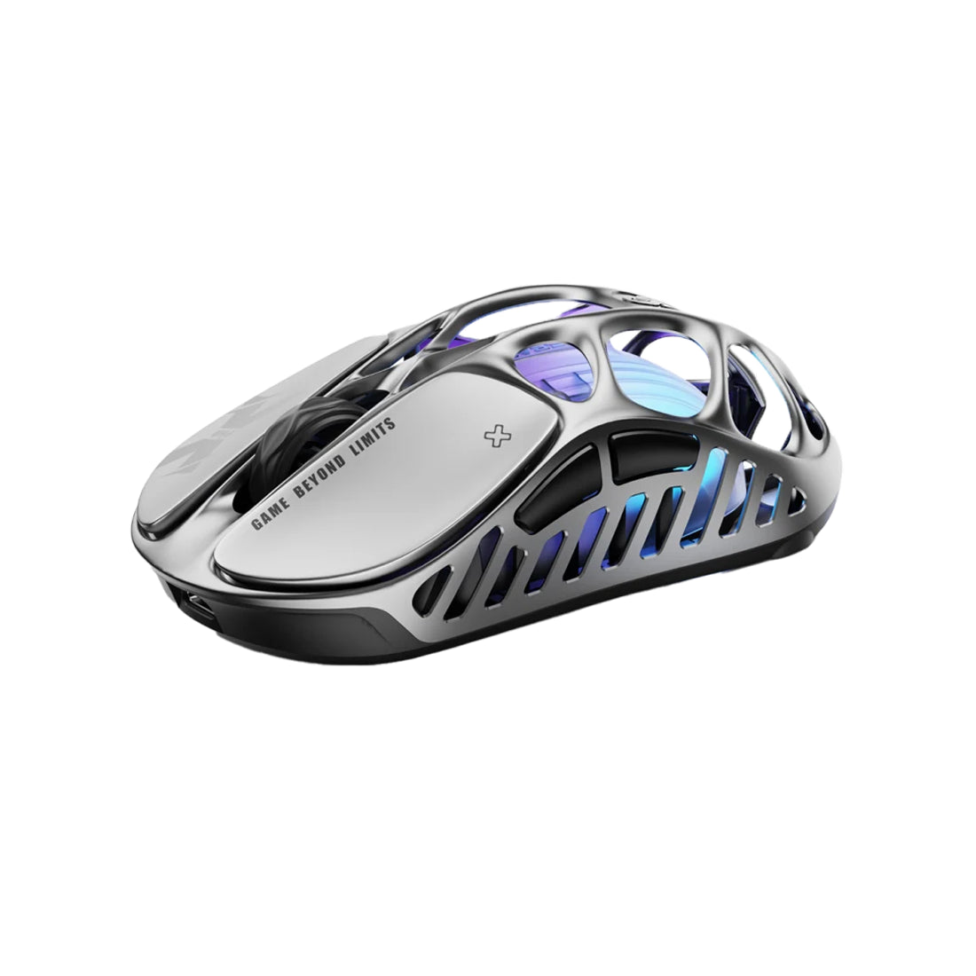 Mouse de alta gama GravaStar Mercury XPRO gris con cuerpo de aleación de magnesio, sensor de 26000 DPI e iluminación RGB - Laptop Express Caracas
