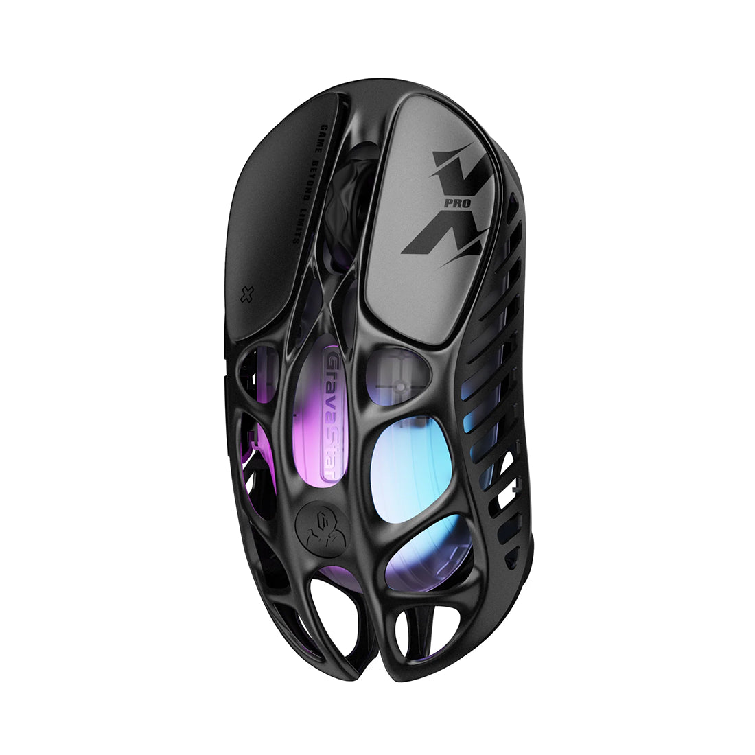 Mouse inalámbrico GravaStar Mercury XPRO negro de aleación de magnesio con sensor de 26000 DPI y diseño de exoesqueleto - Laptop Express Caracas