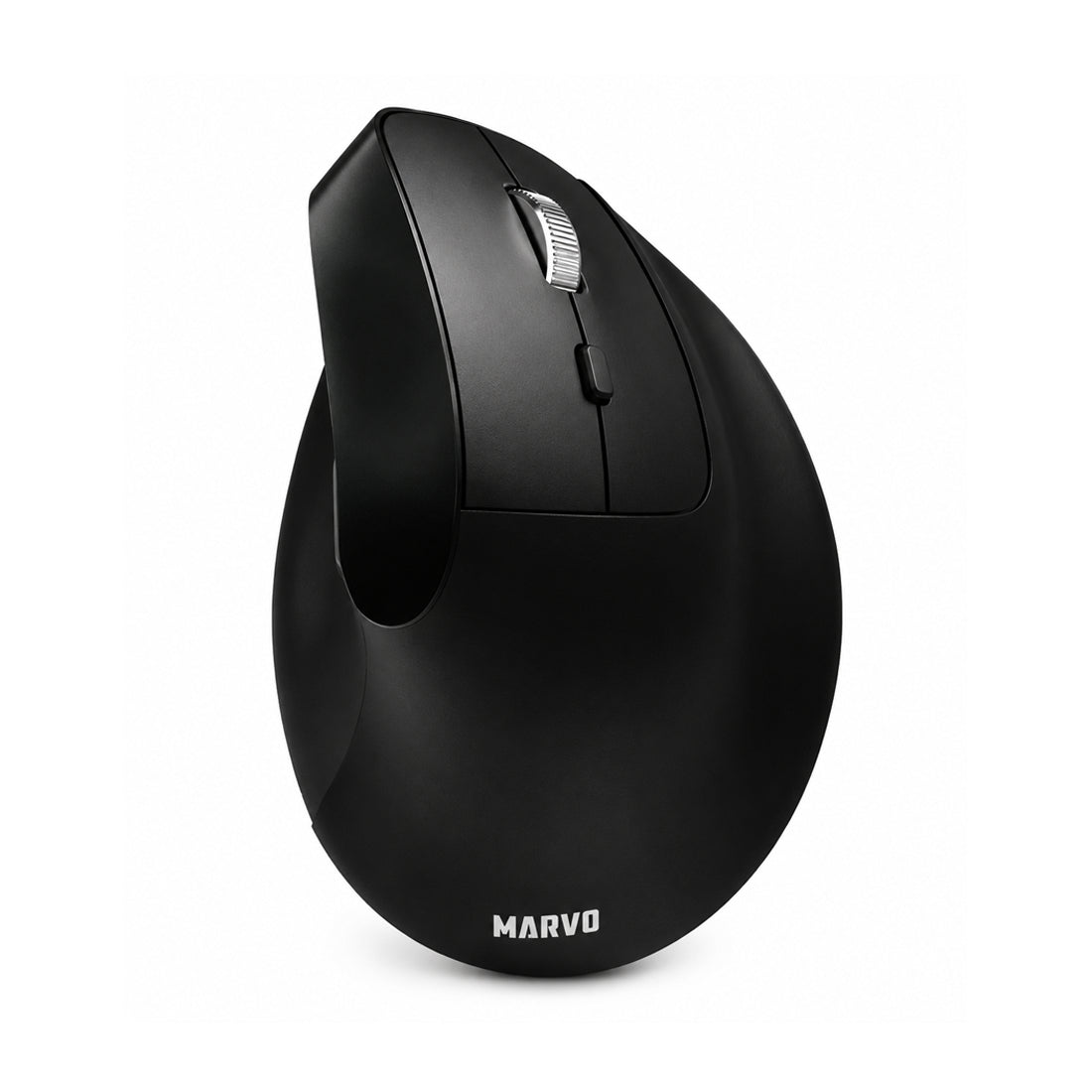 Mouse inalámbrico ergonómico Marvo M811W Hipo en color negro con diseño antifatiga, batería interna recargable USB-C y receptor inalámbrico - Laptop Express Caracas
