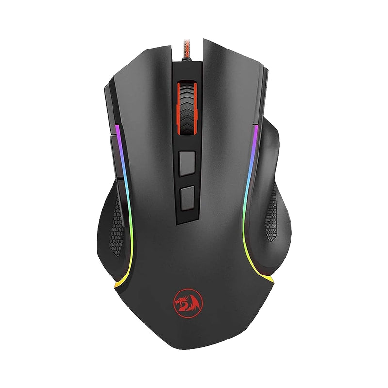 Mouse gaming ergonómico Redragon Griffin M607 negro con 7200 DPI e iluminación RGB Chroma - Laptop Express Caracas