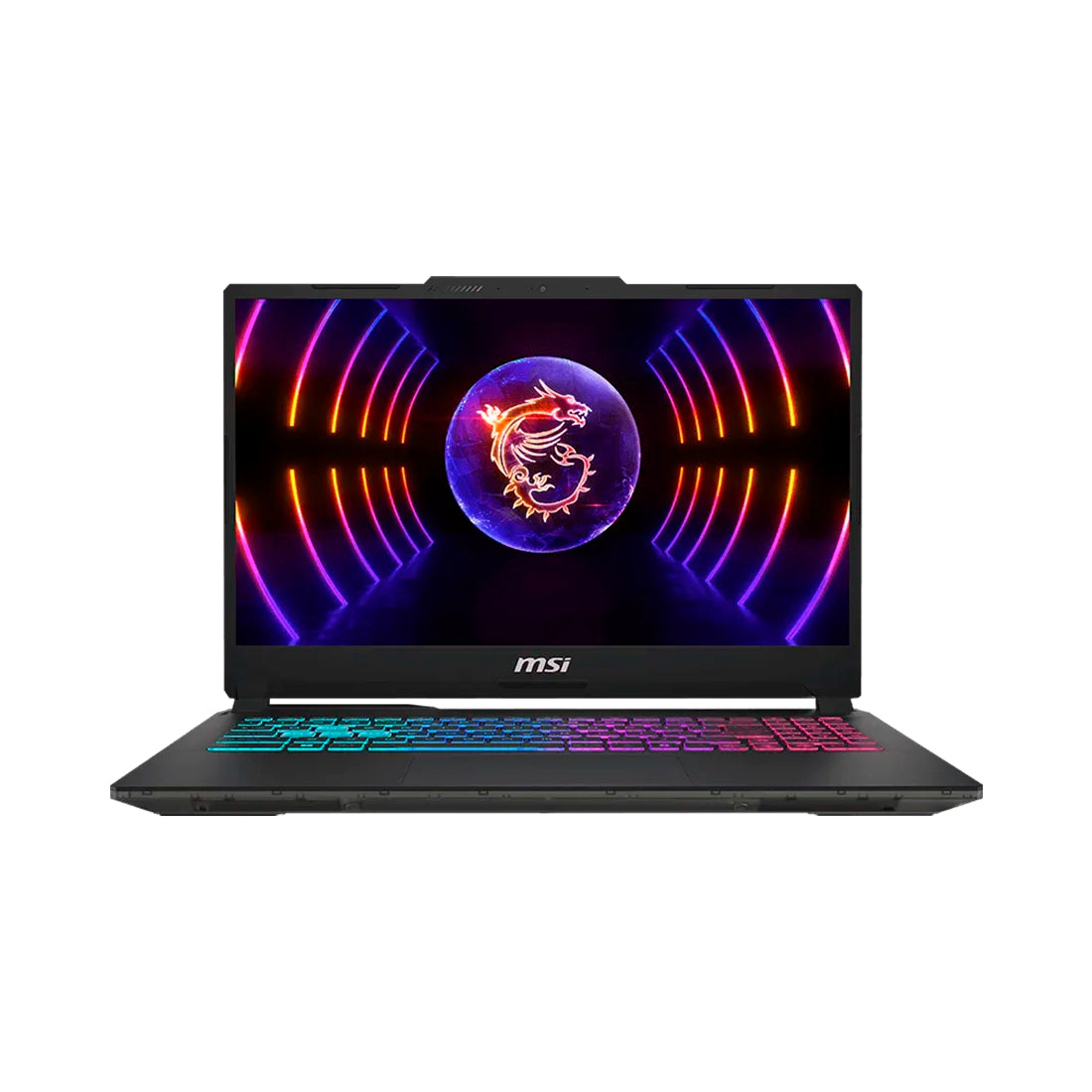 Laptop MSI Cyborg 15 con diseño traslúcido, teclado retroiluminado azul y tarjeta de video RTX 4050 - Laptop Express Caracas