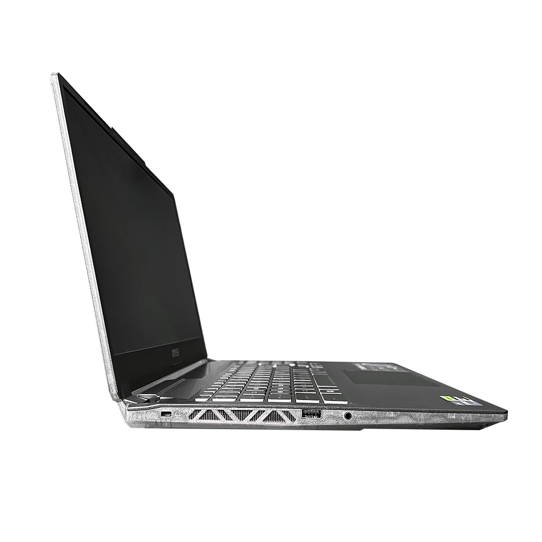 Laptop MSI Cyborg 15 con diseño traslúcido, teclado retroiluminado azul y tarjeta de video RTX 4050 - Laptop Express Caracas