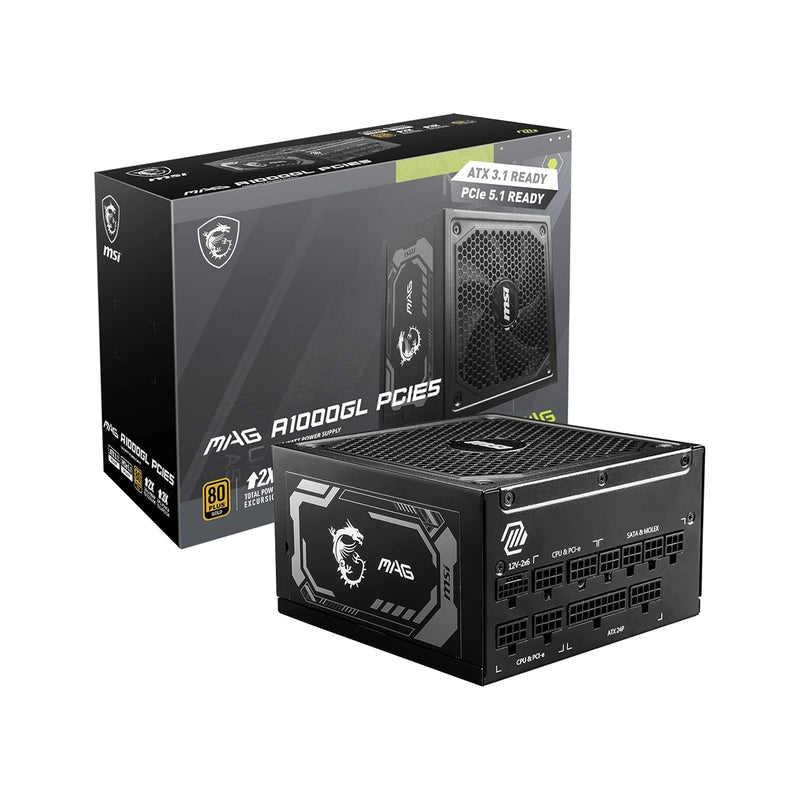 Fuente de poder MSI MAG A1000GL 1000W Gold Full Modular ATX 3.1 PCIe 5.1 - Laptop Express Caracas