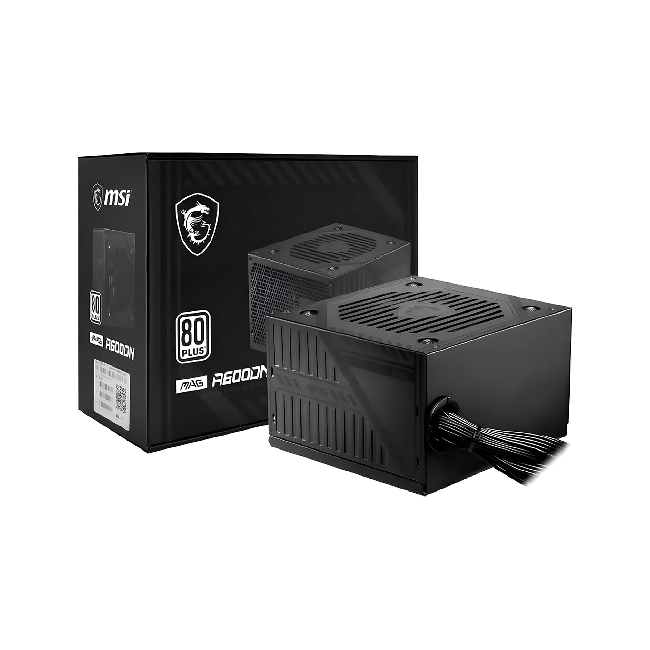 Fuente de poder MSI MAG A600DN 600W 80 Plus con cables planos negros - Laptop Express Caracas